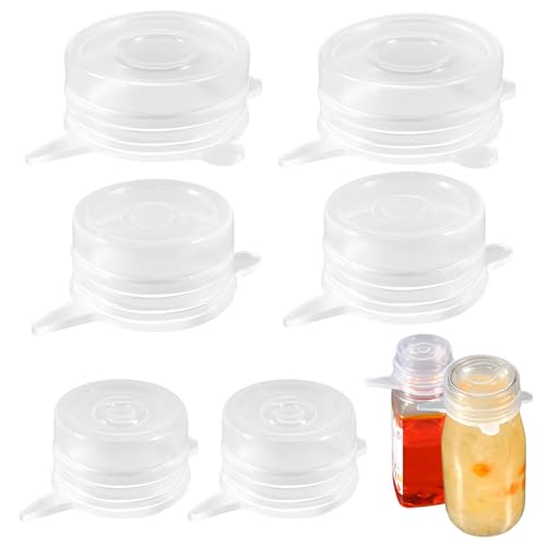 6 Pcs Small Silicone Stretch Lids Reusable Silicone Stretch Cover 3 Sizes Fit to 1.2 Inch to 2.4 Inch Small Jars, Food Cans, Bottles