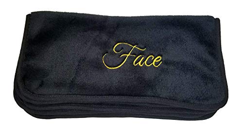 Microfiber Makeup Removal Cloth, Chemical Free, Remove Makeup with Water, Pack of 4 (Black)