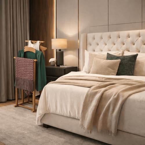 Galán de noche de madera Made in Italy Tatkraft Duke en elegante acabado cerezo 6