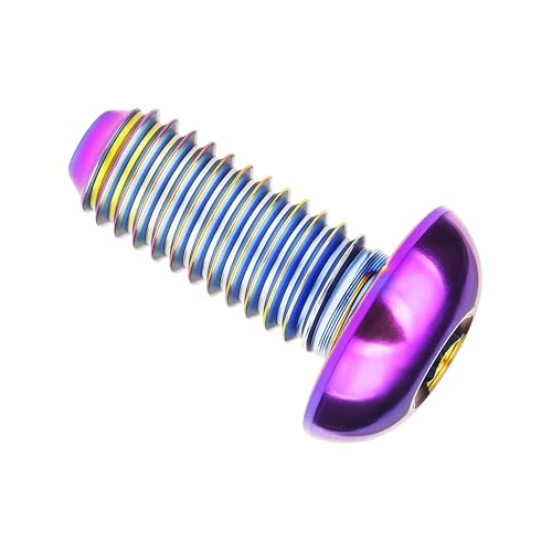 Image of Titanium Bolt M4x6 8 10 12 15 20mm Hex Head Screws for Bicycle Pack of 4 (Rainbow, M4x10mm)