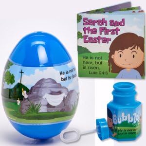 Christian Tools Affirmation Jumbo Gospel Easter Egg w/Mini-Book & Bubbles