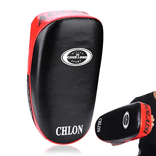 Dioche Boxing Kick Pads Target Kick Pad Hand Pads Thai Pads Karate Kick Pads Kickboxing Training Pads Martial Arts MMA Punching Mitts Kicking Boxing Shield Training for Men Women Gym(Black & Red)