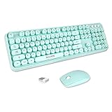 SADES Keyboard and Mouse Sets Wireless Keyboard and Mouse Sets,Reliable 2.4 GHz Connectivity for PC,Laptop,Smart TV and More (Light Green)