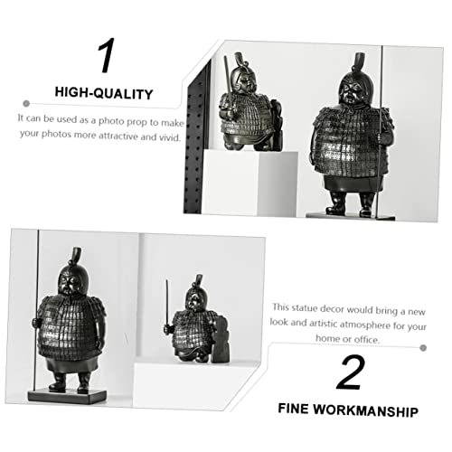 Dechous Terracotta Warriors And Horses Decoration Home Decoration Figurines For Outdoors The Office Gifts Qin Huang Statue Soldier Action Figures Terracotta Soldier Statue Paperweight Car #TOP4