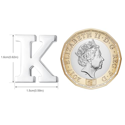 Image of HONEY BEAR Initial Alphabet Letter Lapel Pins Collar Badge Brooches for Mens /Womens Shirt Dress Decoration Silver