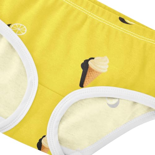 Girls' Underwear Dessert Ice Cream Lemon Yellow Toddle Brief Panties 23030254