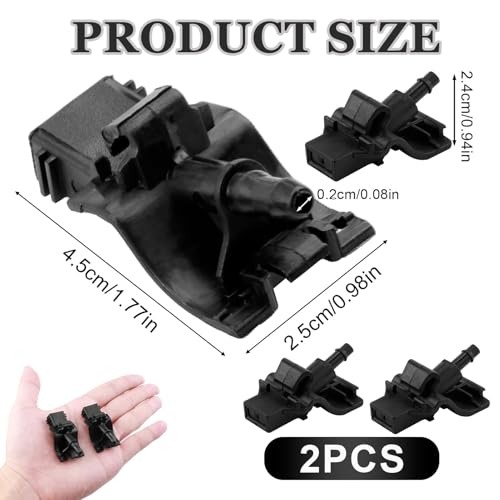 2-Pack Car Front Windshield Washer Jet 1902209 EB3B-17666-AA EB3B17666AA Jet Wiper Nozzles Replacement for Ford Ranger ix35 MK2 Mk4 2015 TKE Front Car Windscreen Cleaning Washer Nozzle (Black)