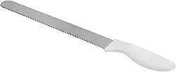Faca Serrilhada 8 Pol Cabo Branco – Ideal para Cortar Pão, Bolo e Tortas sem Amassar