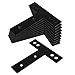 OTTFF 10 Pcs 5 x 5 â…› in Flat T Tie Plates Mending Plate Black Joining Bracket Connectors, Strong T Strap Thickness 1.8 mm, Cold Rolled Steel Use Î¦10mm Bolts & Î¦6mm Screws for Repair Wood Furniture