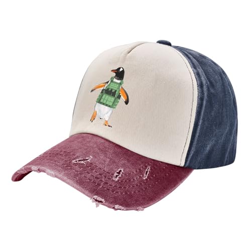 UIOPPIOS Il Pinguino tattico Regalo Giovane Un Cappello da Baseball Lavato