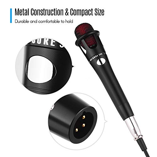 lifcasual Microfone condensador com fio portátil cabo XLR plugue de 3,5 mm para KTV Karaokê canto tr