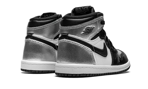 Nike Toddler Jordan 1 High OG Td Silver Toe, Black/Black/Metallic Silver, 5C3