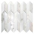Art3d 11x12 inch White Marble Glass Mosaic Tile, Mesh-Mounted (4 sq.ft/Box) for Kitchen Backsplash, Bathroom, Shower Wall, 5 Pieces