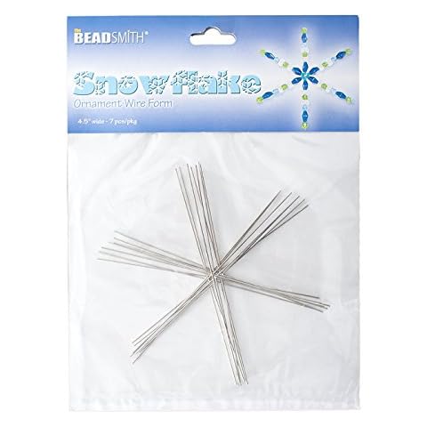 Beadsmith 4.5" Wire Snowflake Bead Forms 0.8mm 7 Frames Cover