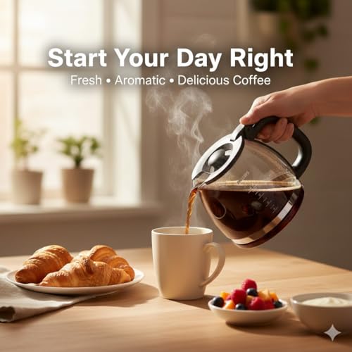 Image of 1.2L Drip Coffee Maker Machine | 10-Cup Automatic Coffee Machine with Glass Carafe | Auto Shut-Off, Keep Warm Plate, Anti-Drip Design | Filter Coffee Maker for Home, Office & Cafe