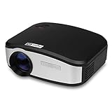 CHEERLUX C6 - Mini LED Proyector portátil Home Cinema (resolución 800*480, 1200 lúmenes, conexión USB/HDMI/ATV/AV/VGA) con altavoz estéreo, Negro