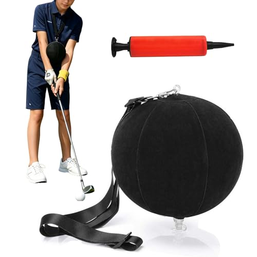 Golf Training Aid, Smart Ball Golf Swing Trainer with Adjustable Lanyard, Inflatable Posture Correction Aid for Arm Connection, Swing Tempo & Impact, Golf Gifts for Beginners & Pros