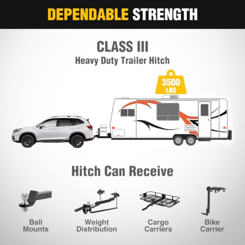 Image of Nilight Class 3 Trailer Hitch 2 Inch Receiver Tow Hitch Compatible with Subaru Forester 2019-2025 Black Powder Coated