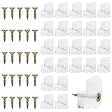25 Set Mirror Holder Clips - Clear Plastic Mounting Kit With Screws for Wall, Fixed Mirror Box and Door Hanging Hardware