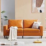 PU Leather 3-Seater Couch Furniture,Mid-Century 3 Seater Faux Leather Sofa Couch with Armrest,Modern...