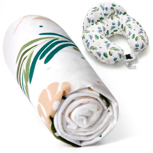 Image of Momcozy Original Plus Size Nursing Pillow Cover, Fits All Breastfeeding Pillows, 100% Cotton Cover with Adjustable Waist Strap, Spring Leaves, Cover Only