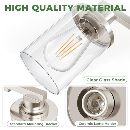 Image of DORESshop Nickel Bathroom Vanity Light Fixture Over Mirror 4-Light
