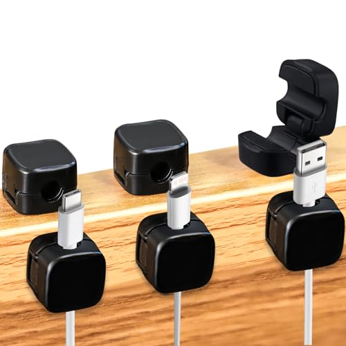 6pz Clip per Cavi Magnetici, Supporto Organizzatore di Cavi Scrivania Autoadesivo Organizer per la Gestione dei Cavi, Supporto per Cavo Caricabatterie Telefono per Casa Parete Cucina Ufficio