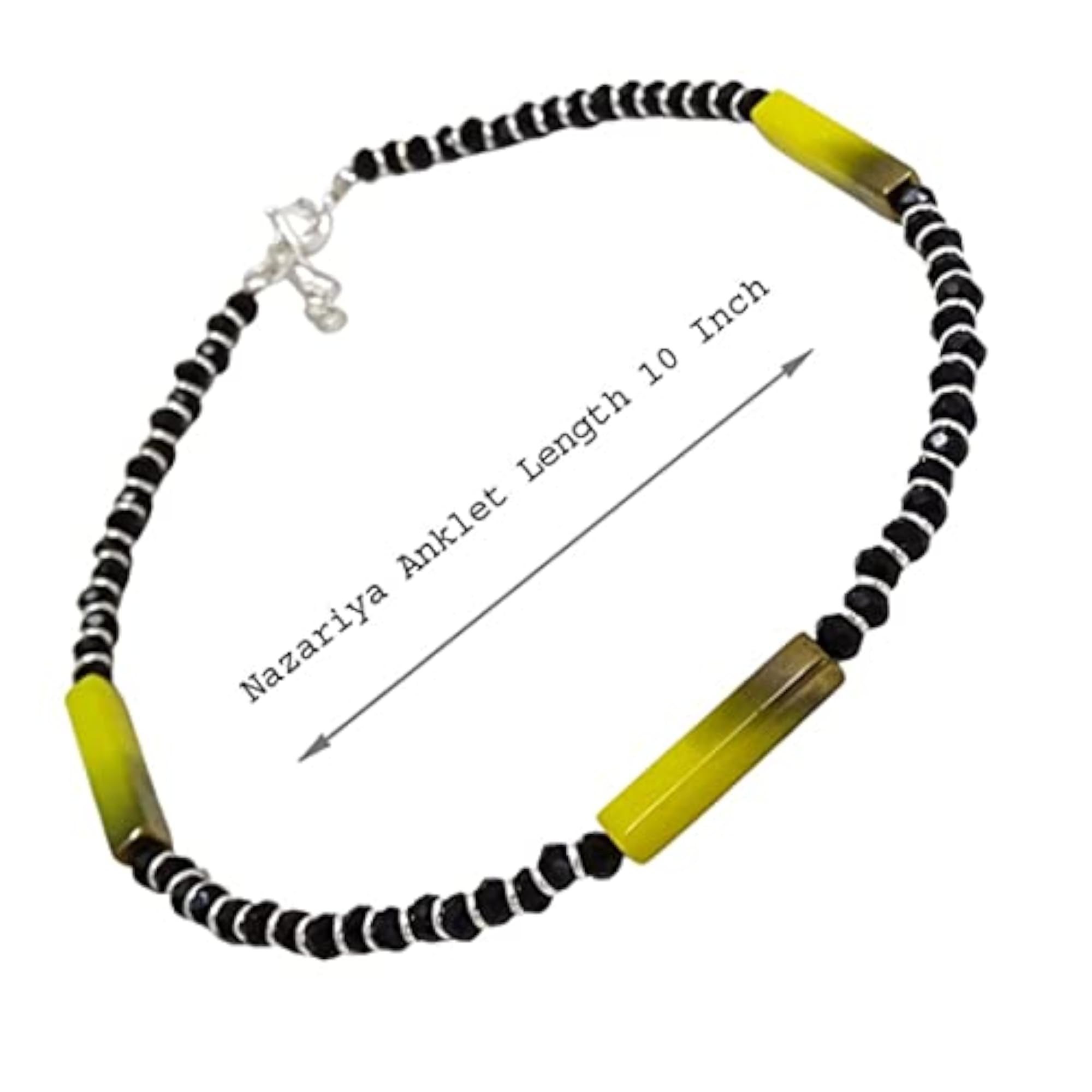 Nazariya Anklet with Black And Yellow Stone, Elegant
