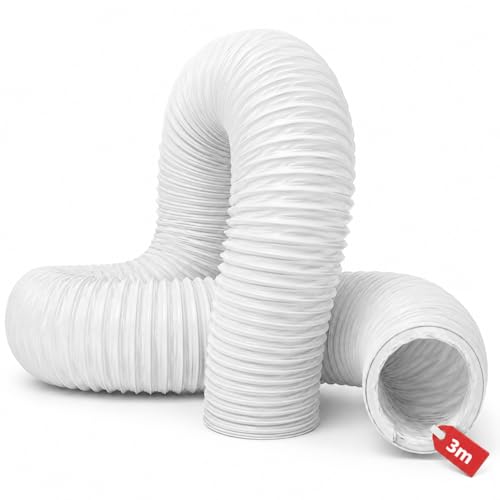 Image of Flexible PVC Plastic Vent Hose (6 Inch 152mm x 3 Metre) Compatible for Universal Tumble Dryer Vent Outlets White P0092/152/35 Replacement Dryer Exhaust Ducting Pipe for Ventilation