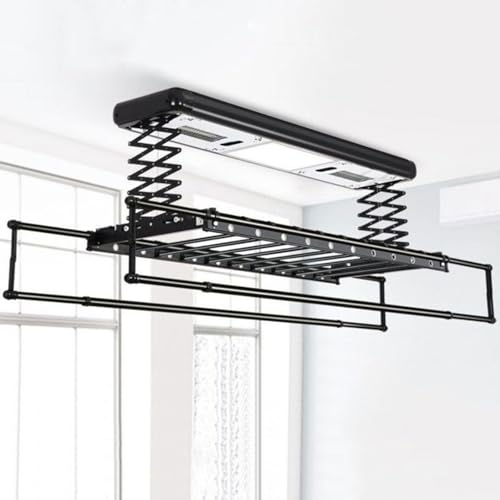 Tendedero de Techo Negro, Multifuncional, eléctrico, Fino, con Co...