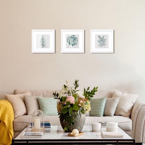 Image of Golden State Art, Smartphone Instagram Frame Collection, 12x12-inch Square Photo Wood Frames with Photo Mat & Real Glass for 8x8-inch Pictures, White by Golden State Art