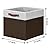 Temary Foldable Cube Baskets 4Pack - Shelf Storage Bins with Handles, Fabric Storage Organizer for Clothes, Home (White&Brown, 13x15x13 Inch)