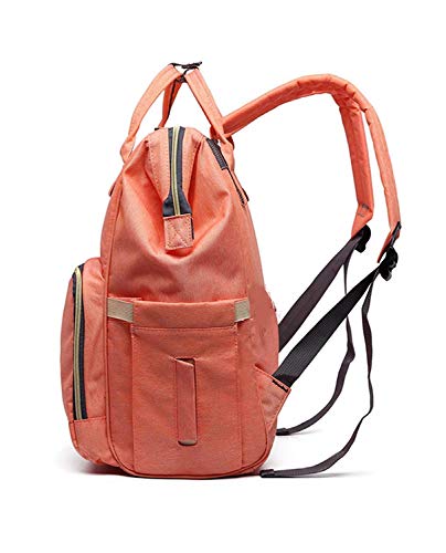 Image of Diaper Bag /Mother Backpack for Travel (Plain Light Orange)