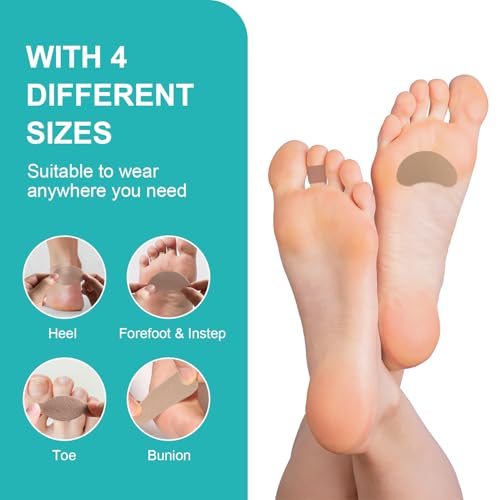 Image of Moleskin for Feet, Moleskin for Blisters, Moleskin Adhesive Pads for Feet Heels, Skin Tape Sticker Patch for Feet (8 Sheets - 48 Pieces Total)