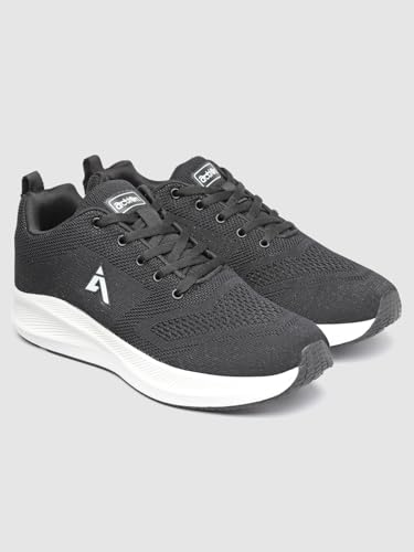 Image of Action | Athleo | ATG-496 | Men's | Lace-Up | Running | Shoes | Comfortable | Lightweight | Breathable | Durable | Sports | Shoes Black