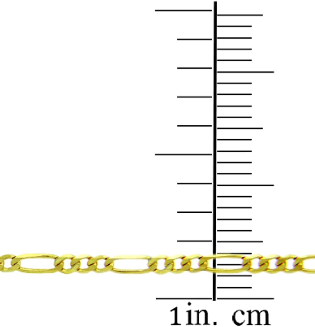 Gold Chains: Figaro 10K Yellow Gold Chain 1.64 mm Necklace for Women Men