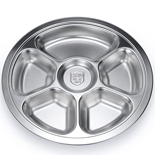 Litewoo Edelstahl Runde geteilte Platte 6 Abschnitte