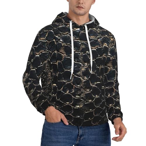 Sweat à capuche imprimé peau de serpent original et unisexe avec poche