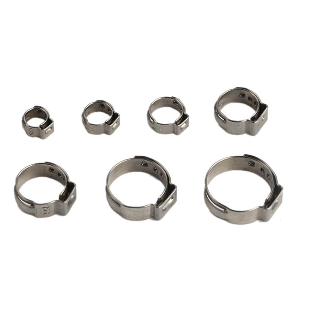 Rohrschellen, 10 Stück, Edelstahl 304 Einohrklemmen, mittlere Größe, Schlauchschellen-Set für Sanitär, HVAC, 37,8, 41,0 mm