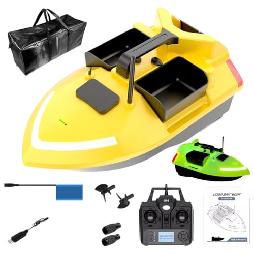 ELROTONEG Bait Boat V020 Glow in The Dark, RC Fishing Boat GPS with Dual Motors, 12000mAh Battery...