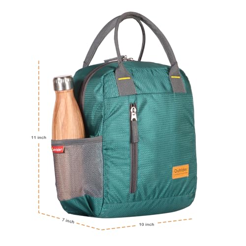Image of Outrider Polyester Jumbo Lunch Bag,Lunch Bag for Office Men, Women and Kids, Quality Tiffin Bag for School, Picnic, Work, Carry Bag for Lunch Box, 12 litres, Green