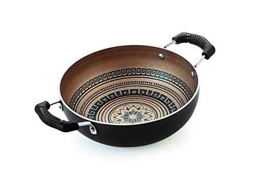 Image of Nirlon Mandala Kitchen Accessories for Cooking Nonstick Kadhai /Wok 1.8 Liter with Handle