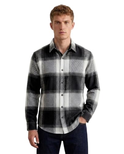 Image of DEELMO Men's Cotton Blend Printed Checkered Casual Shirt | Full Sleeve Button Down Regular Fit Collared Shirt | Soft & Breathable Everyday Wear for Office (Available in Plus Size)