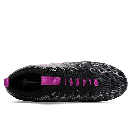 Topsfeba Soccer Cleats Mens Womens Fg Football Boots Youth Training Shoes Outdoor (Black Purple, Numeric_38) #TOP3