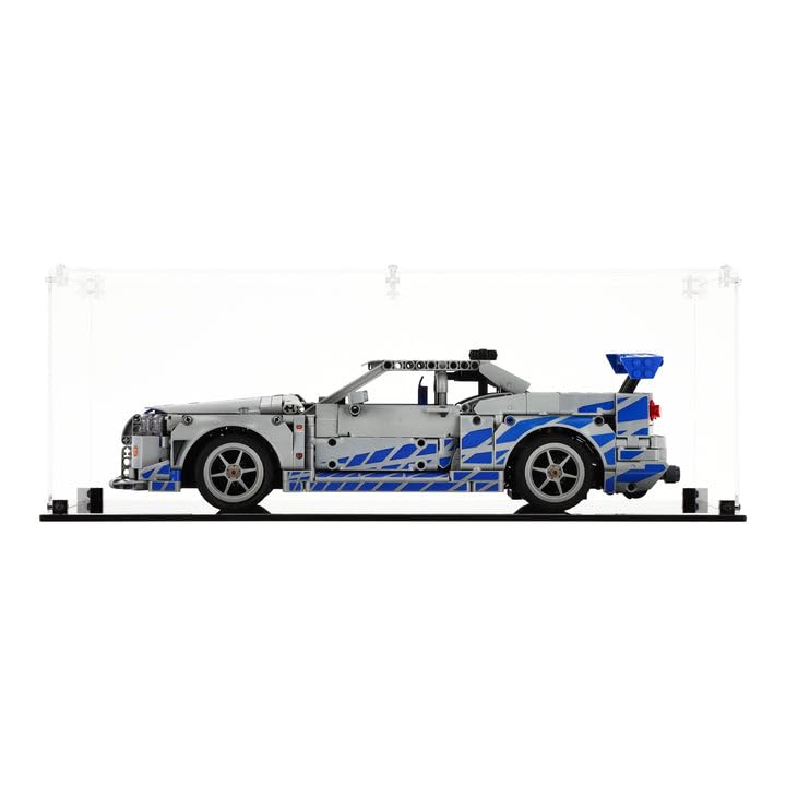 Display Case compatible with LEGO 422102 Fast 2 Furious Nissan Skyline GT-R (R34) Car, (Clear Back Panel)