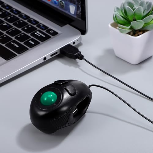 Ratón trackball 4d SHERCHPRY con cable, mini diseño de plástico duro y 3 botones para escritorio 7