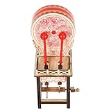 Structure stable : ce modèle de tambour traditionnel est fabriqué en bois, garantissant une utilisation comme ornement de table, dans des aménagements de jardin zen miniatures et comme accessoire de micro-jardin, sans altérer sa beauté raffinée. modèle musical pour plateau de sable, décoration traditionnelle miniature
