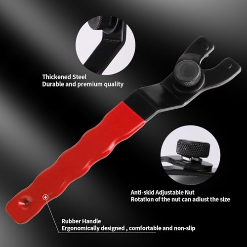 Image of Golden Pearl Pin Spanner,Spanner Wrench for Grinder,Adjustable Pin Wrench for Angle Grinder Machine(Red)