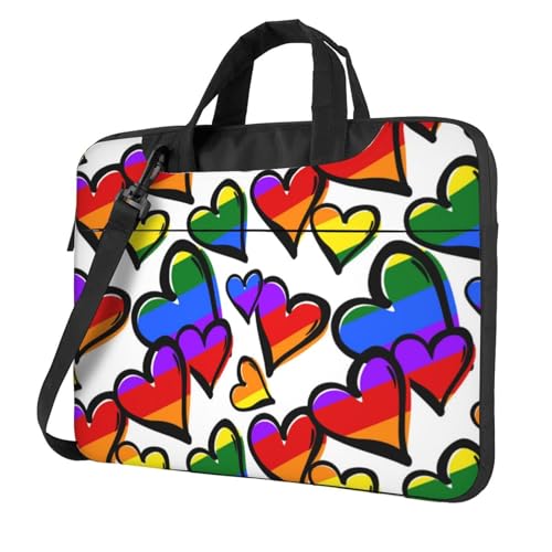 Sac ordinateur portable arc-en-ciel antichoc avec bandoulière