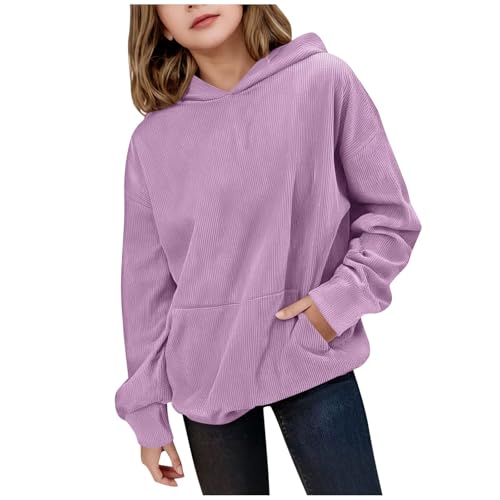Cute Hoodies for Teen Girls Fall Winter Boys Long Sleeve Shirts Pullover Casual Corduroy Hoodie with Pockets2